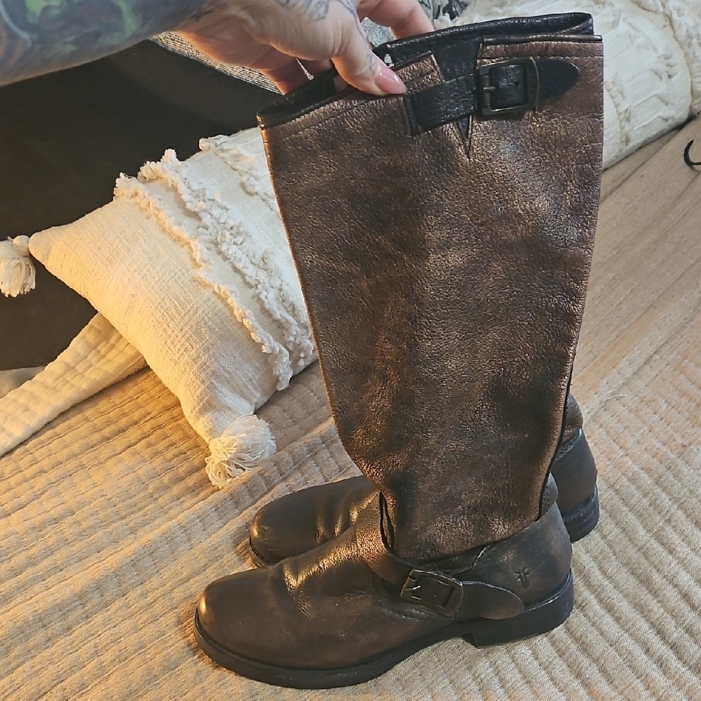 Frye Black Leather Riding Boots - Picture 2 of 5